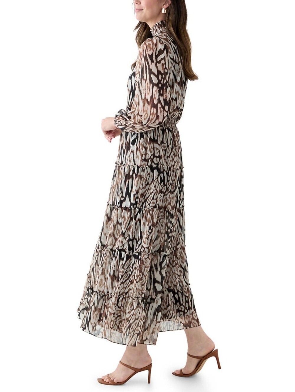 MSK Tiered Long Sleeve Animal Print Maxi Dress - Picture 3 of 10